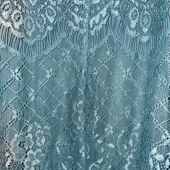 Mermaidcore Blue Lace Tank Top Vintage - Picture 4 of 4